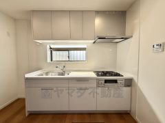 上下に収納スペースを備えているため、調理器具や食器もスッキリ片付きます。